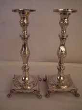 ANTIQUE PORTUGESE SILVER CANDL
