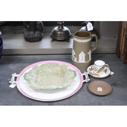 Antique pottery green foliage