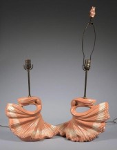 ANTIQUE POTTERY LAMPS, ROYAL H