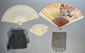 Antique purses and fans, inclu