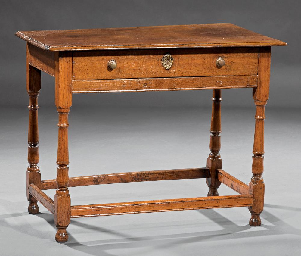 ANTIQUE QUEEN ANNE-STYLE CARVED OAK