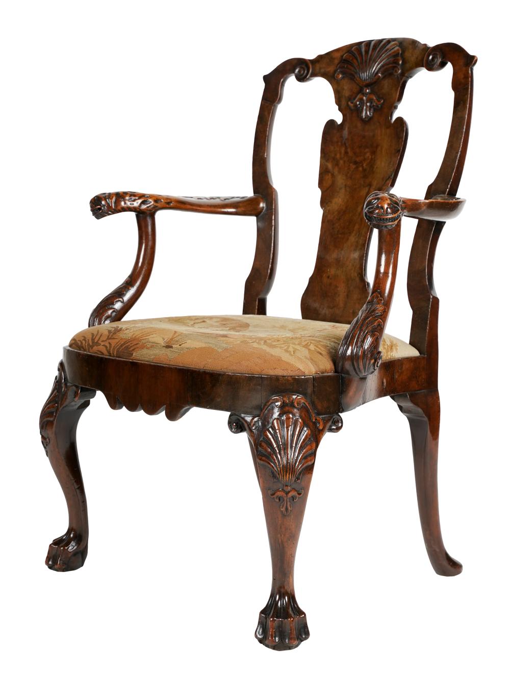 ANTIQUE QUEEN ANNE-STYLE WALNUT