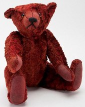 ANTIQUE RED MOHAIR TEDDY BEARA