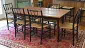 ANTIQUE RED PAINTED DROP LEAF