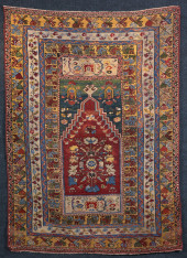 ANTIQUE RED TURKISH MELAS RUG