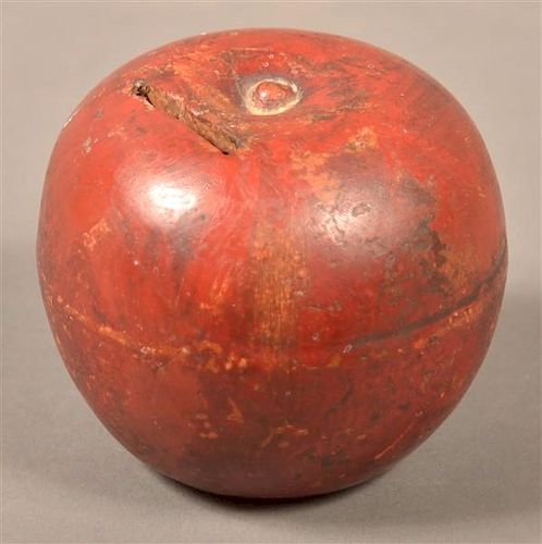 ANTIQUE REDWARE APPLE FORM STILL