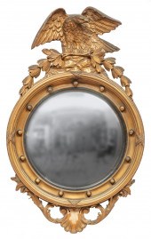 ANTIQUE REGENCY BULLSEYE MIRRO