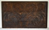 ANTIQUE RELIEF CARVED OAK PANE