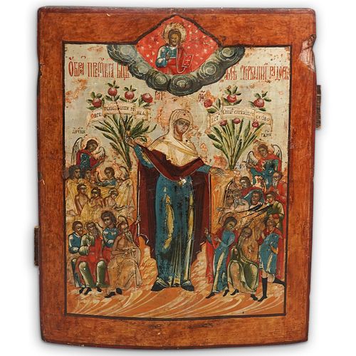 ANTIQUE RELIGIOUS ICON WOOD