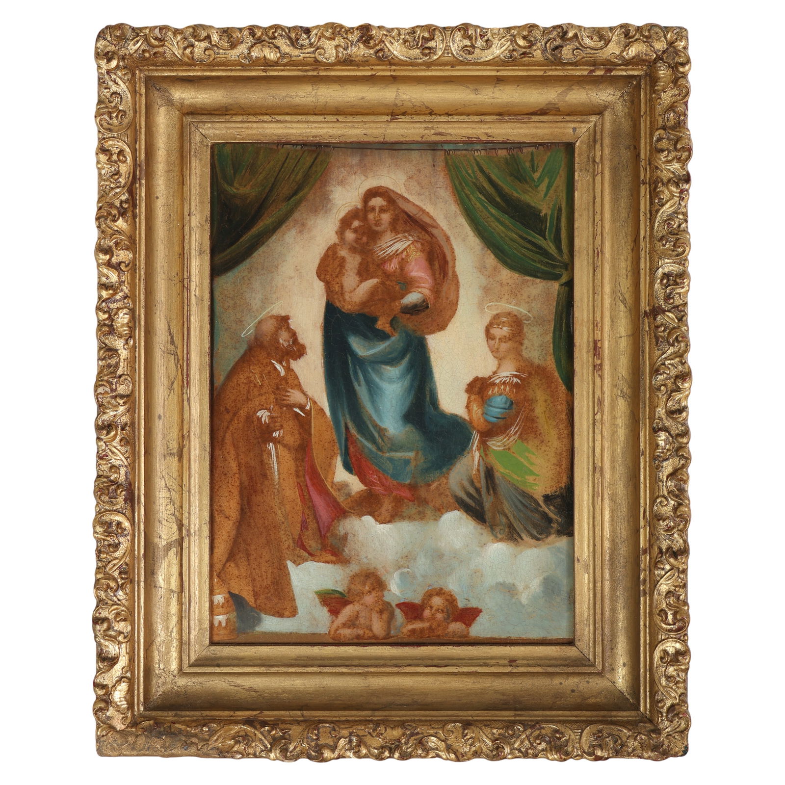 ANTIQUE RELIGIOUS PAINTING ON BOARD