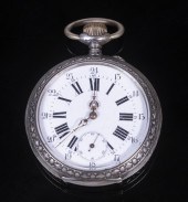 ANTIQUE REMONTOIR SILVER POCKE