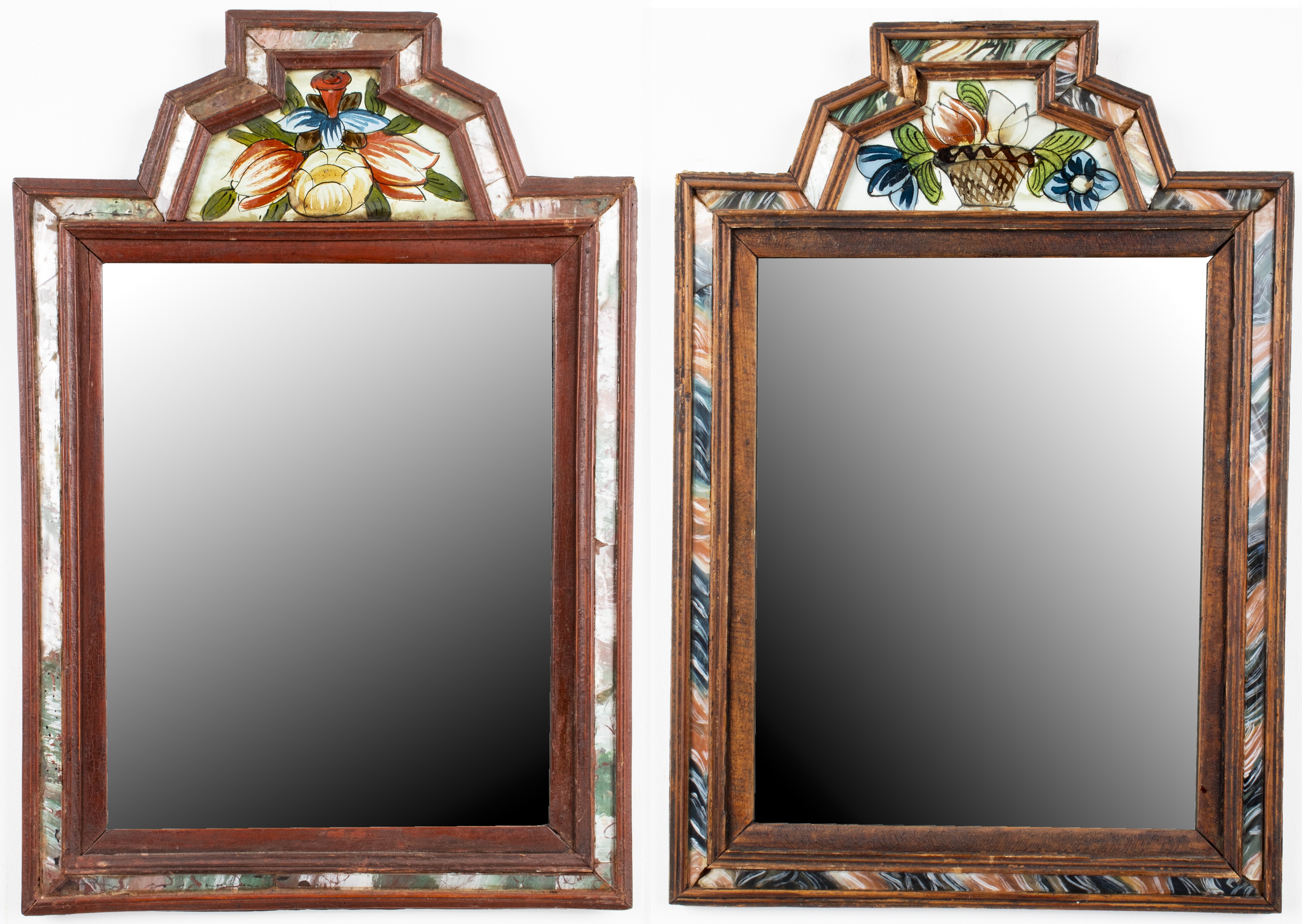 ANTIQUE REVERSE PAINTED GLASS