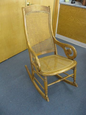 Antique Rocker maple with cane seat