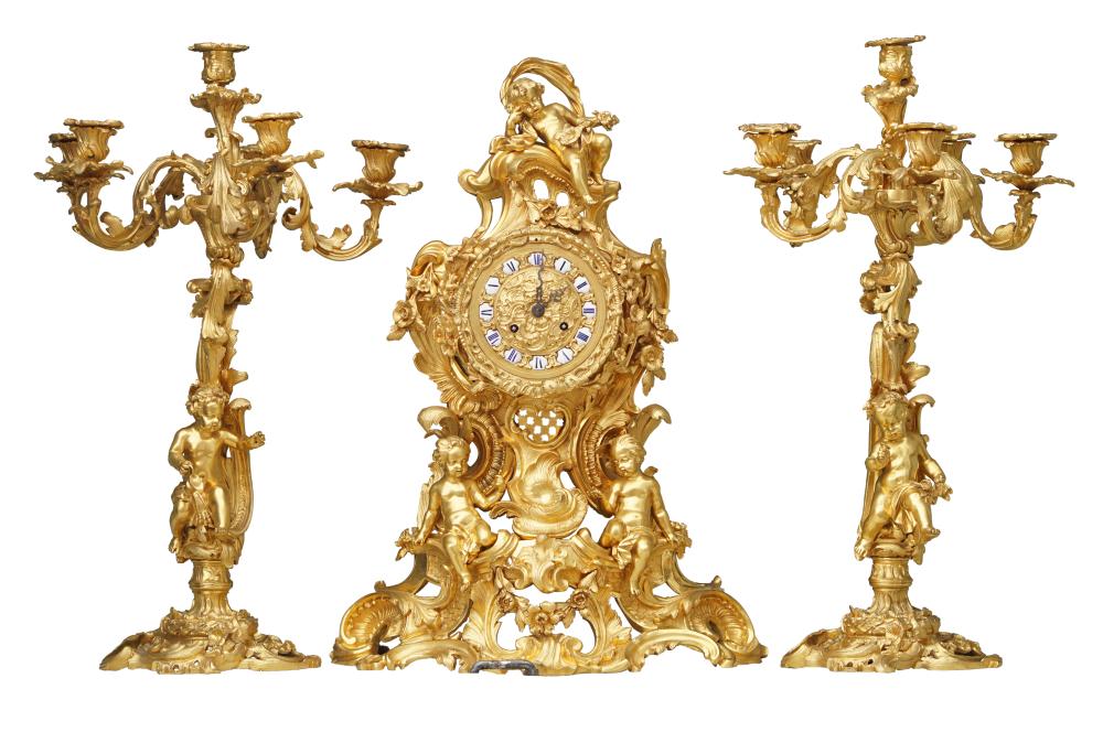 ANTIQUE ROCOCO DORE BRONZE PUTTI