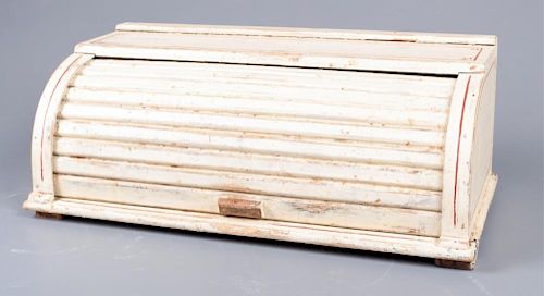 ANTIQUE ROLL-TOP WOODEN BREAD
