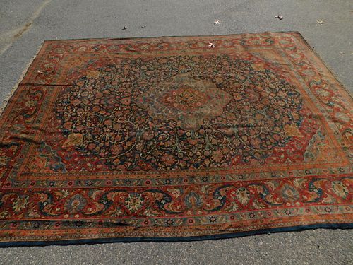 ANTIQUE ROOM SIZE KASHAN RUGFine