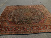 ANTIQUE ROOM SIZE KASHAN RUGFi