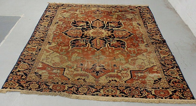 Antique room size Serapi oriental