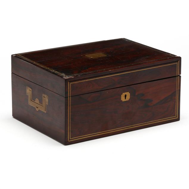 ANTIQUE ROSEWOOD TRAVELING VANITY