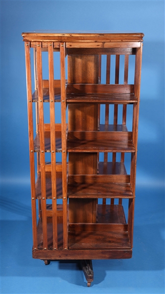 Antique rotating wooden book