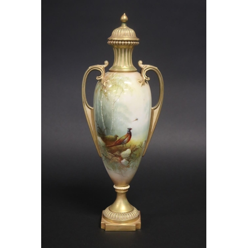 Antique Royal Worcester lidded twin
