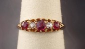 ANTIQUE RUBY, DIAMOND AND EIGH