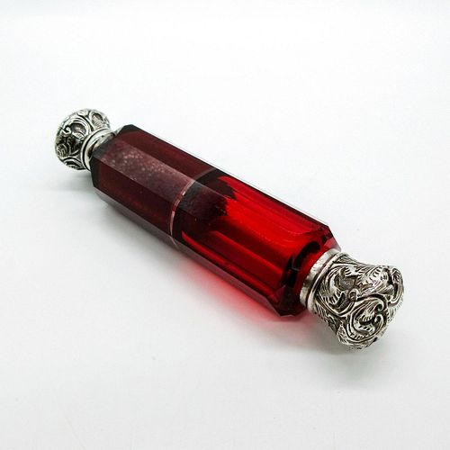 ANTIQUE RUBY RED GLASS DOUBLE SIDED