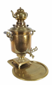 ANTIQUE RUSSIAN BRASS SAMOVAR,
