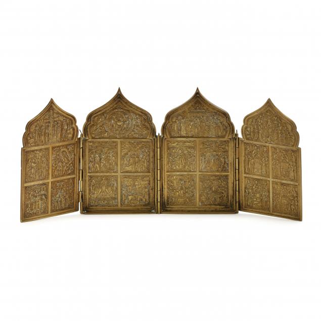 ANTIQUE RUSSIAN FOLDING BRASS
