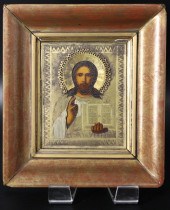 ANTIQUE RUSSIAN ICON CHRIST PA