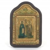 ANTIQUE RUSSIAN ICON OF SAINTS