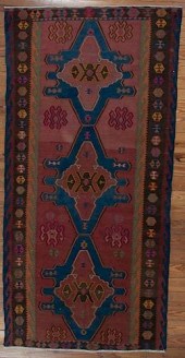 ANTIQUE RUSSIAN KILIM 6'3" X 1
