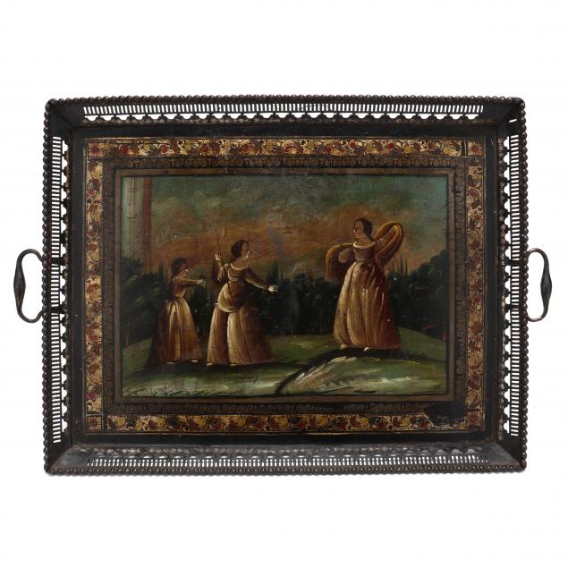ANTIQUE RUSSIAN TOLEWARE TRAY