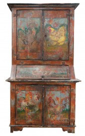ANTIQUE RUSTIC PAINTED WOOD CA