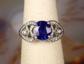 ANTIQUE SAPPHIRE, DIAMOND AND
