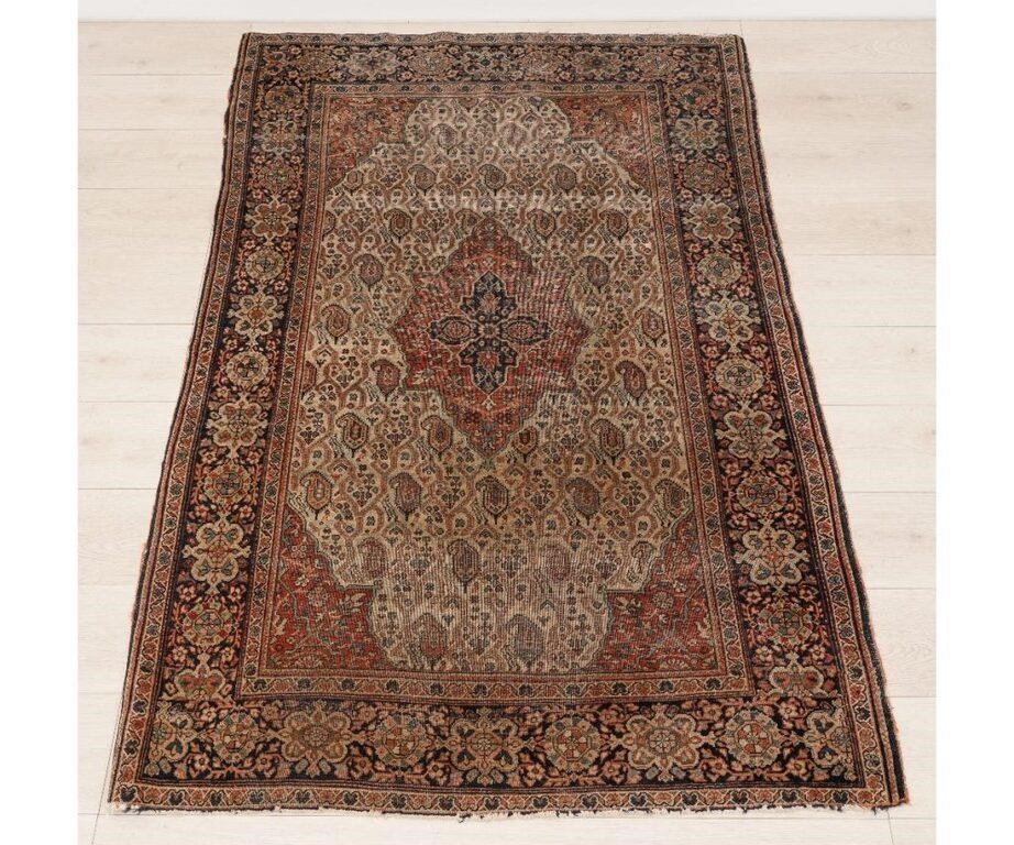Antique Sarouk center hall carpet