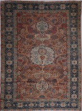 ANTIQUE SAROUK HAND KNOTTED WO