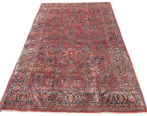 ANTIQUE SAROUK ROOM SIZE RUG 9 X