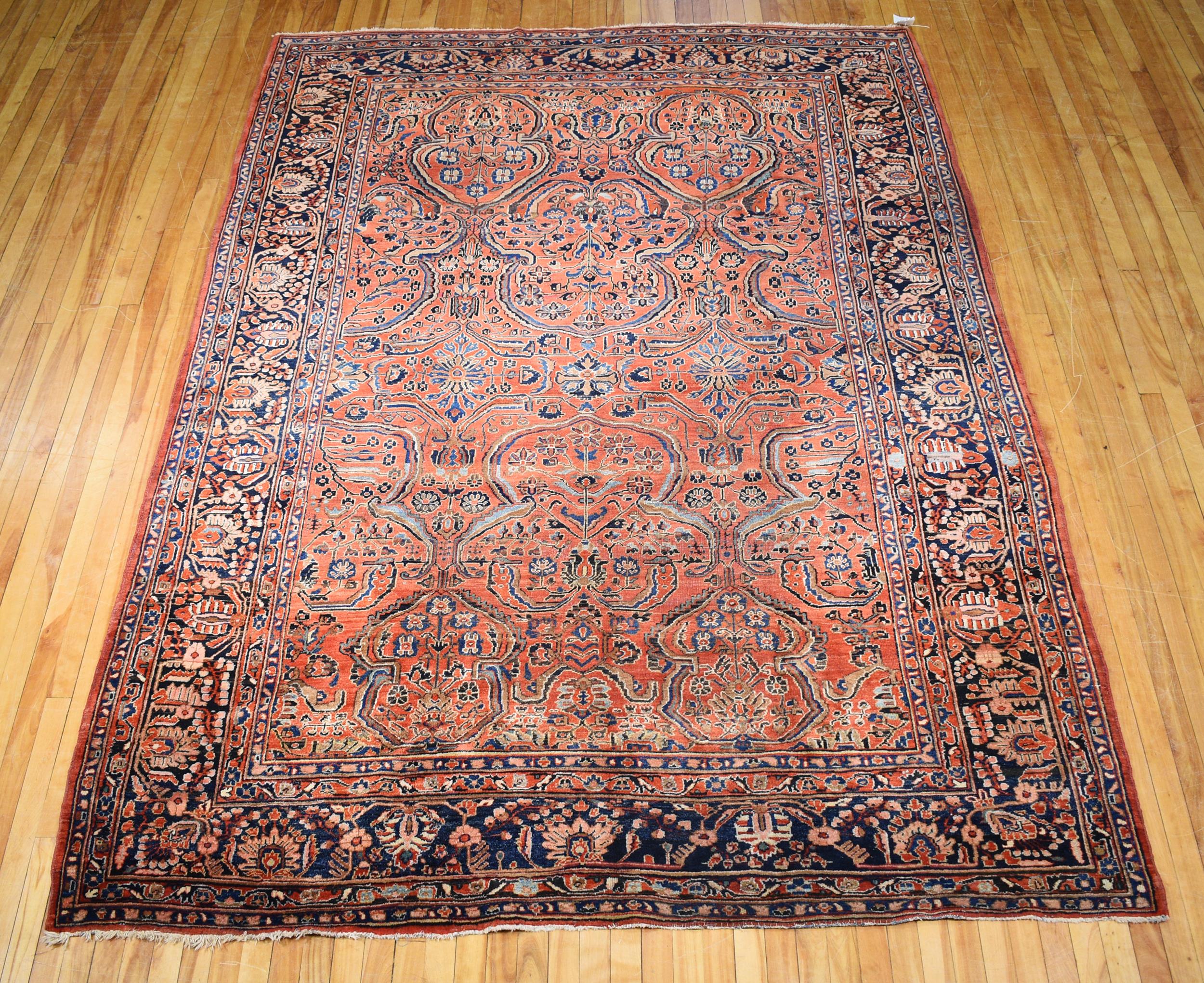ANTIQUE SAROUK ROOM SIZE RUG,