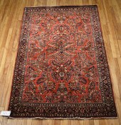 ANTIQUE SAROUK SCATTER RUG 4'2