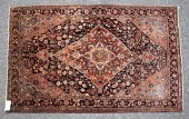 ANTIQUE SAROUK SCATTER RUG. CA