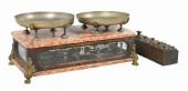 ANTIQUE SCALE WITH MARBLE BASE