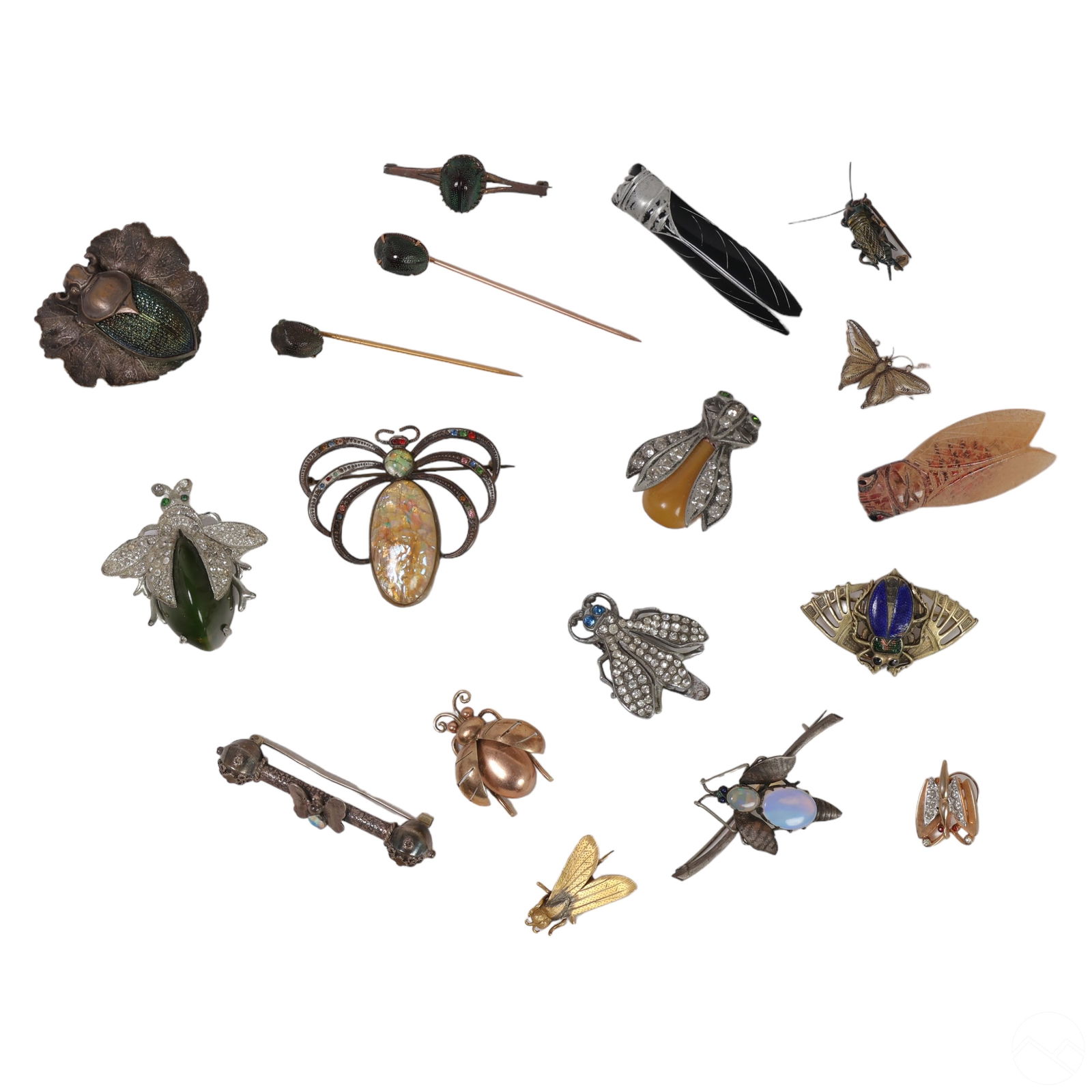 ANTIQUE SCARAB BEETLE INSECT PIN