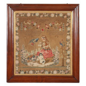 ANTIQUE SCHOOLGIRLS NEEDLEWORK