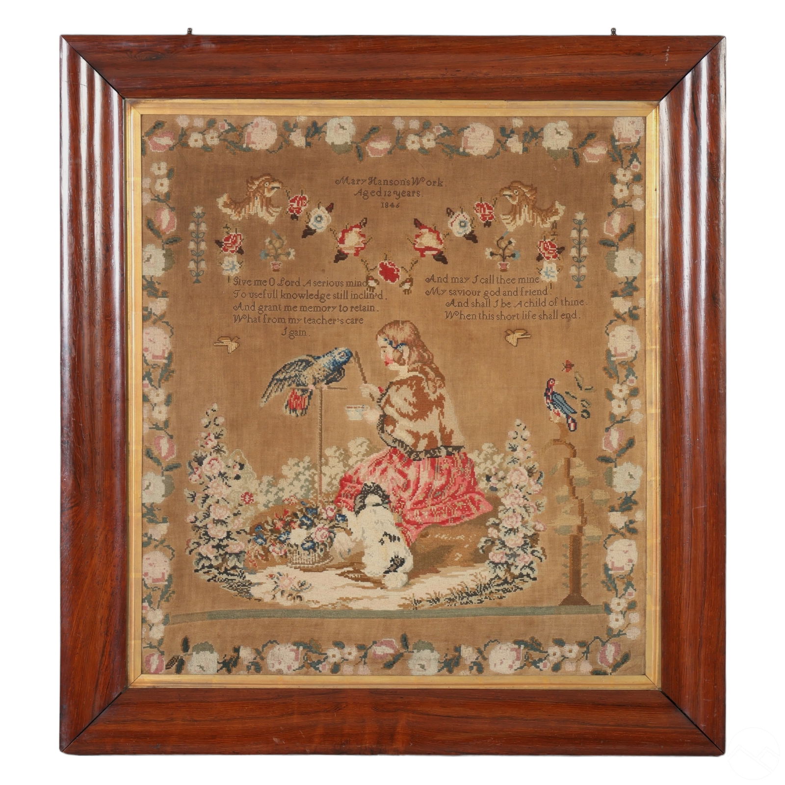 ANTIQUE SCHOOLGIRLS NEEDLEWORK