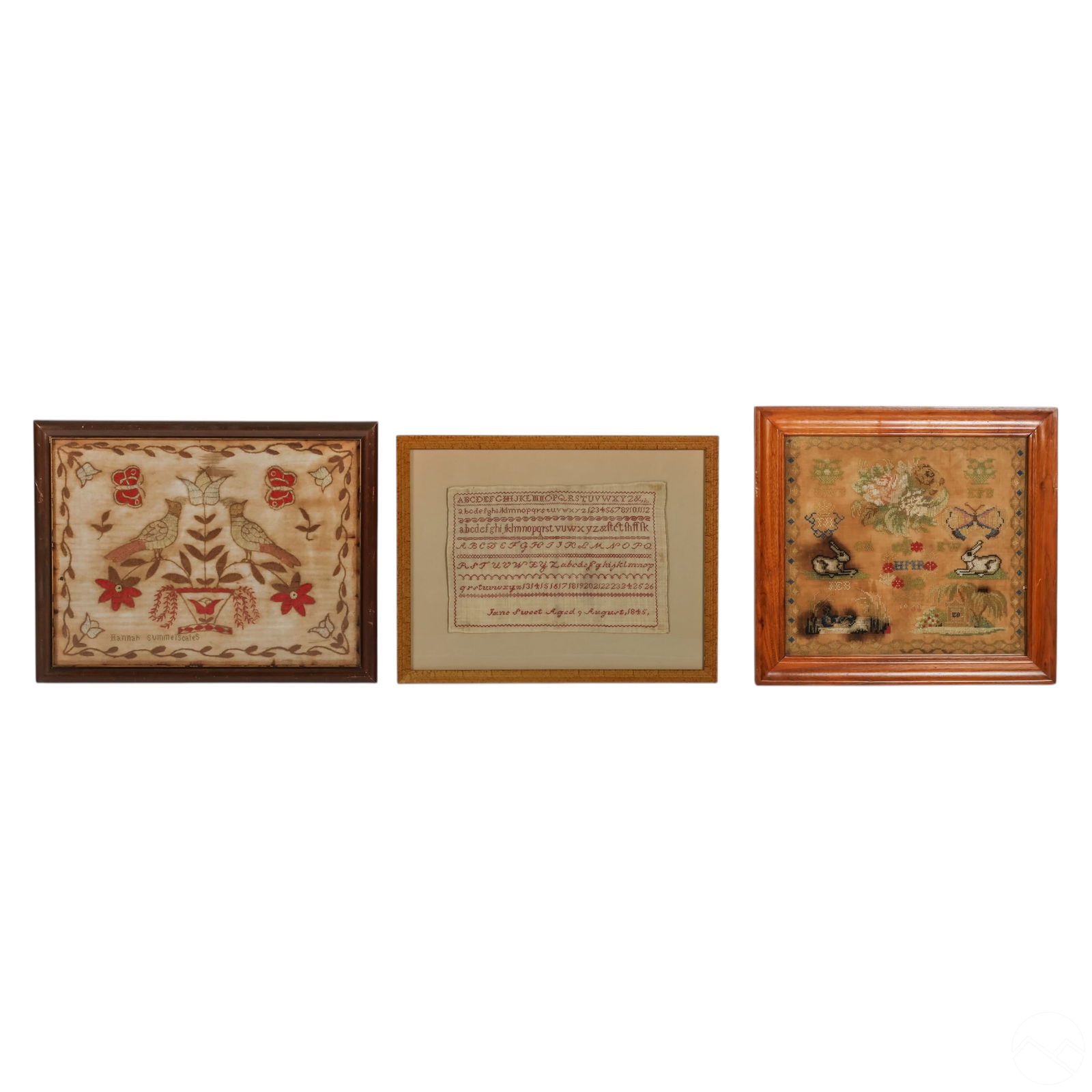 ANTIQUE SCHOOLGIRLS NEEDLEWORK