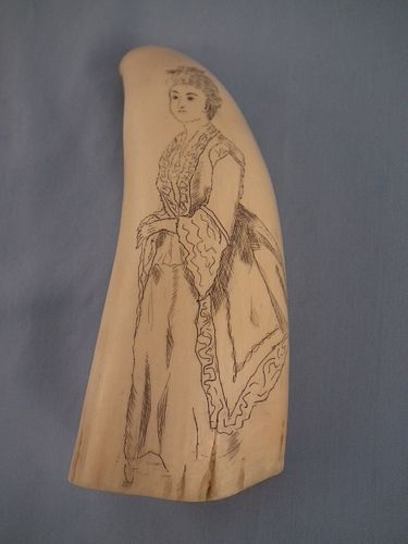ANTIQUE SCRIMSHAW WHALE