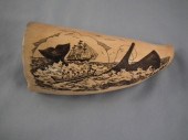 ANTIQUE SCRIMSHAW WHALE TOOTHA