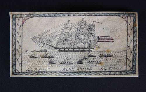 ANTIQUE SCRIMSHAWED CATTLE BONE