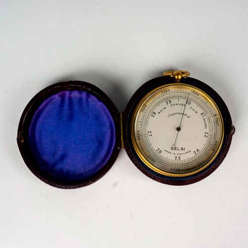 ANTIQUE SELSI BRASS BAROMETER